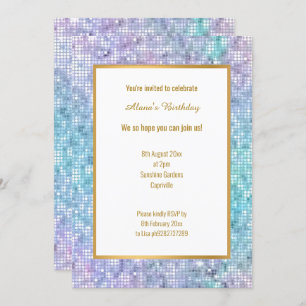 INVITACIÓN PASTEL DISCO SPARKLE