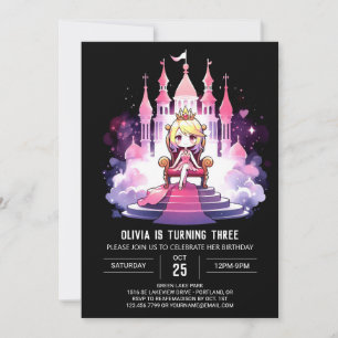 Invitación Pastel Dreamy Princess Birthday