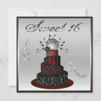 Invitación Pastel Dulce 16 Disco Diva, Plata Sparkle Hi Heels