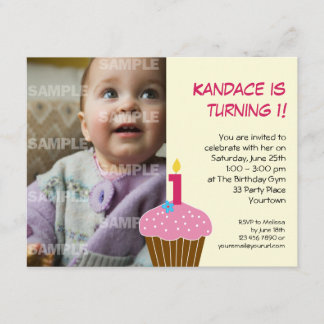 Invitación Pastel dulce Primer Día de fiesta