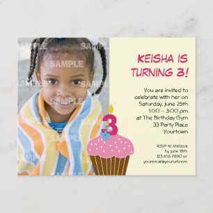 Invitación Pastel dulce Tercer Día de fiesta