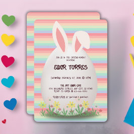 Invitación Pastel Easter Egg Bunny Baby Shower
