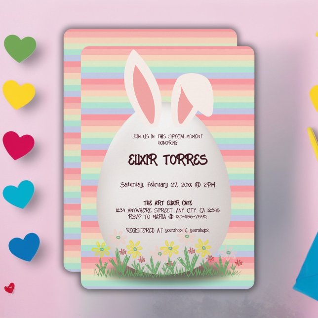 Invitación Pastel Easter Egg Bunny Baby Shower (Subido por el creador)