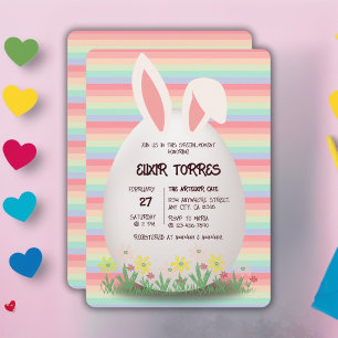 Invitación Pastel Easter Egg Bunny Baby Shower