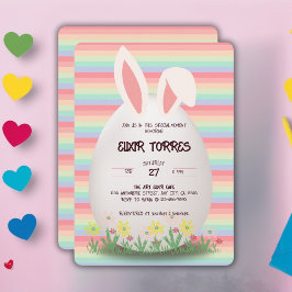 Invitación Pastel Easter Egg Bunny Baby Shower