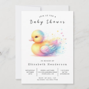Invitación Pastel Editable Duck Baby Shower