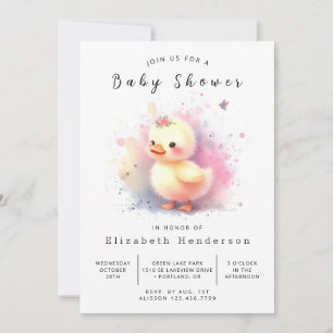 Invitación Pastel Editable Duck Baby Shower
