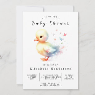 Invitación Pastel Editable Duck Baby Shower