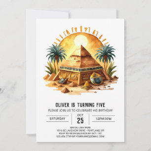 Invitación Pastel Egyptian Online Pyramids Cumpleaños