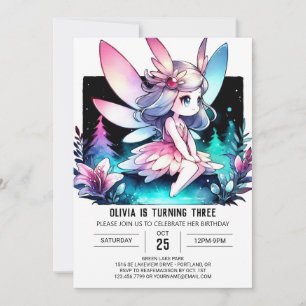 Invitación Pastel Elegant Fairy Birthday