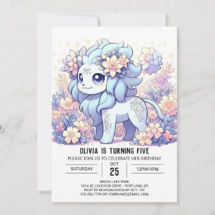 Invitación Pastel Elegant Lion Digital Cumpleaños