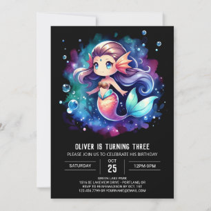 Invitación Pastel Elegant Mermaid Cumpleaños