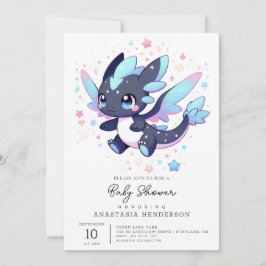 Invitación Pastel Enchanted Dragon Baby Shower