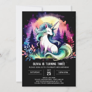 Invitación Pastel Enchanted Horse Birday