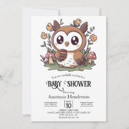 Invitación Pastel Enchanted Owl Baby Shower