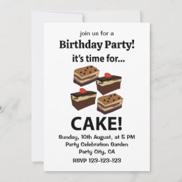Invitación Pastel es hora de tomar el cumpleaños