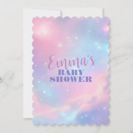 Invitación Pastel Etéreo Rosa Azul Galaxia Cósmica Estrellada