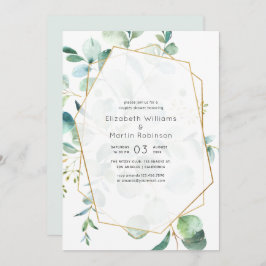 Invitación Pastel Eucalyptus Boda Geométrica Ducha de Parejas