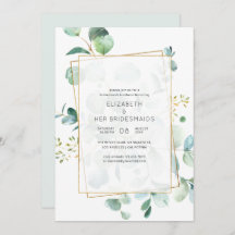 Pastel Eucalyptus Gémetric Bridesmaids Luncheon