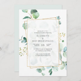 Invitación Pastel Eucalyptus Gémetric Bridesmaids Luncheon