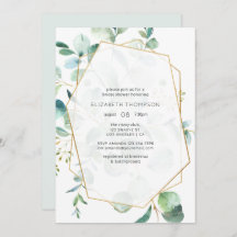 Pastel Eucalyptus Geometric Greeneration Bridal Sh