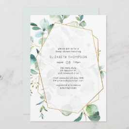 Invitación Pastel Eucalyptus Geometric Greeneration Bridal Sh