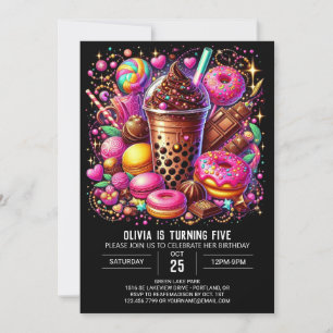 Invitación Pastel Fantasy Candyland Cumpleaños Digital