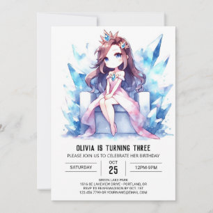 Invitación Pastel Fantasy Princess Cumpleaños
