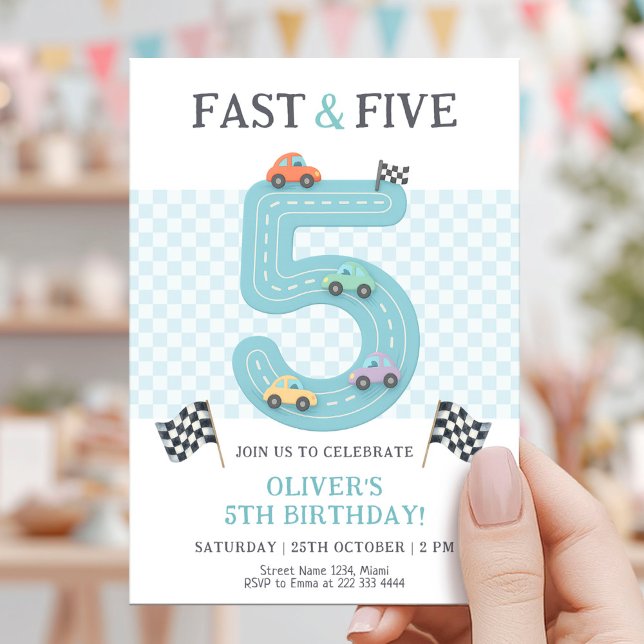 Invitación Pastel Fast Five Birthday Car (Subido por el creador)