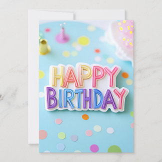 Invitación Pastel Feliz Cumpleaños Rótulo Fiesta de Cumpleaño