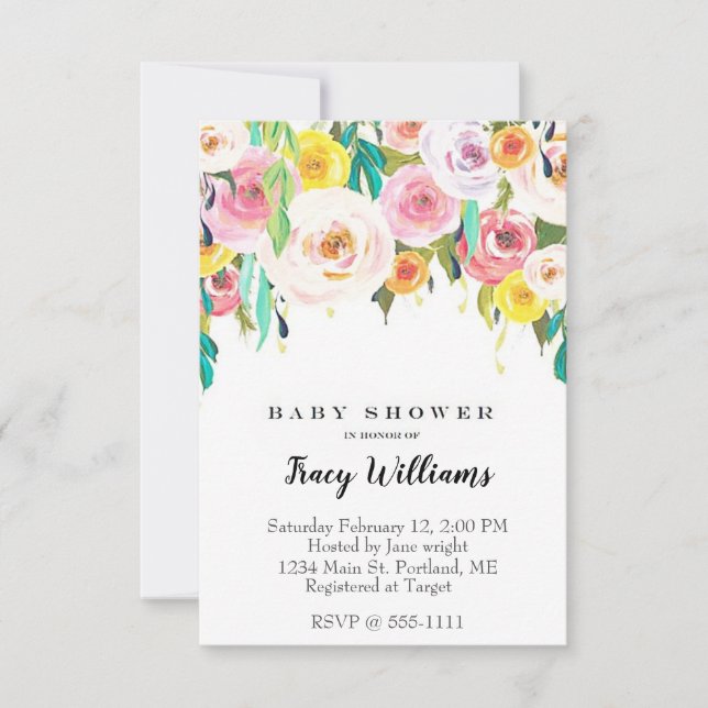 Invitación Pastel floral (Anverso)