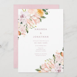 Invitación Pastel Floral Boda