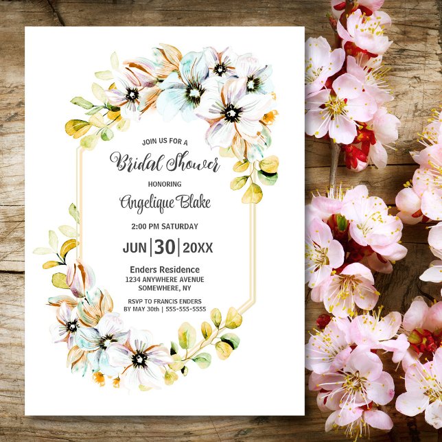 Invitación Pastel Floral Bridal Shower (Subido por el creador)