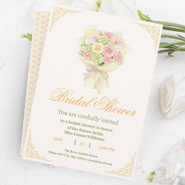 Invitación Pastel Floral Bridal Shower Invite – Japanese 