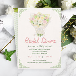 Invitación Pastel Floral Bridal Shower Invite – Japanese 