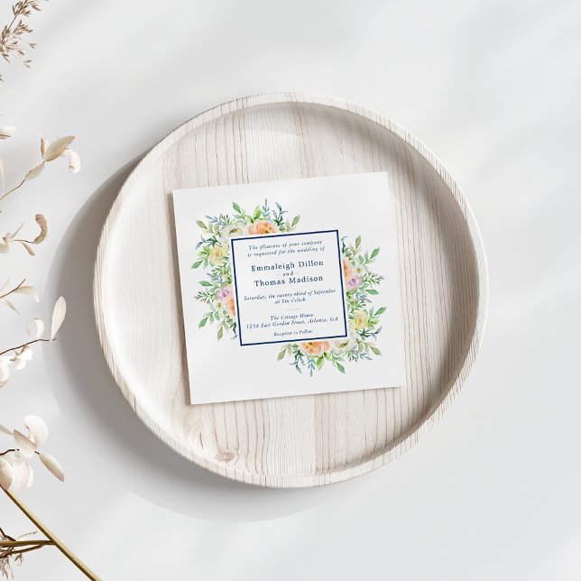 Invitación Pastel Floral Garden Watercolor Boda (Subido por el creador)