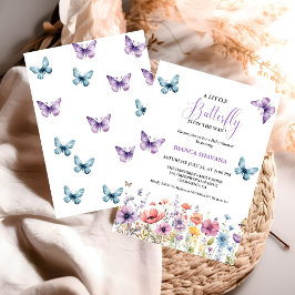 Invitación Pastel Floral Mariposa Baby Shower
