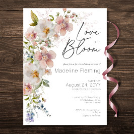 Invitación Pastel Floral Moderno Amor En La Ducha De Novias E