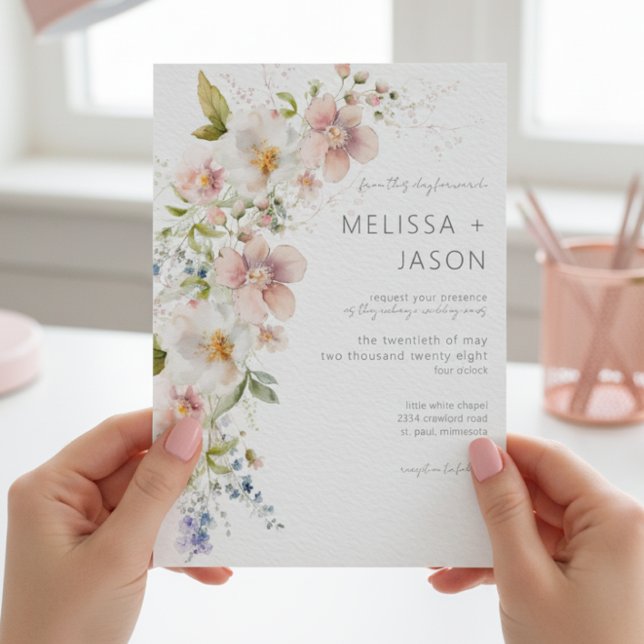 Invitación Pastel Floral Moderno Boda (Subido por el creador)