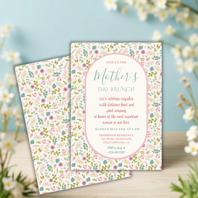 Invitación Pastel Floral Mother’s Day Brunch (Subido por el creador)