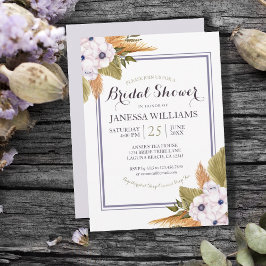 Invitación Pastel Floral Pampas Ducha de Novias