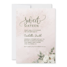 Pastel Floral Rosa Blanca Dulce 16 Cumpleaños