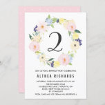 Invitación Pastel Floral Wreath Kids Cumpleaños Fiesta Primav<br><div class="desc">Invitación a la ducha de bebé,  de color pastel y bonito,  con flores acuáticas,  perfecta para eventos de primavera y jardín.</div>