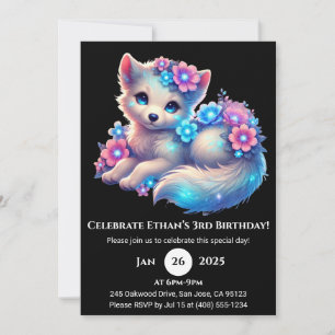 Invitación Pastel Flower Pup Cumpleaños