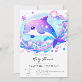 Invitación Pastel Fun Dolphin Baby Shower