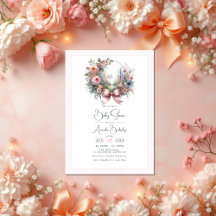 Pastel Garden Blooms Bow Floral Baby Shower