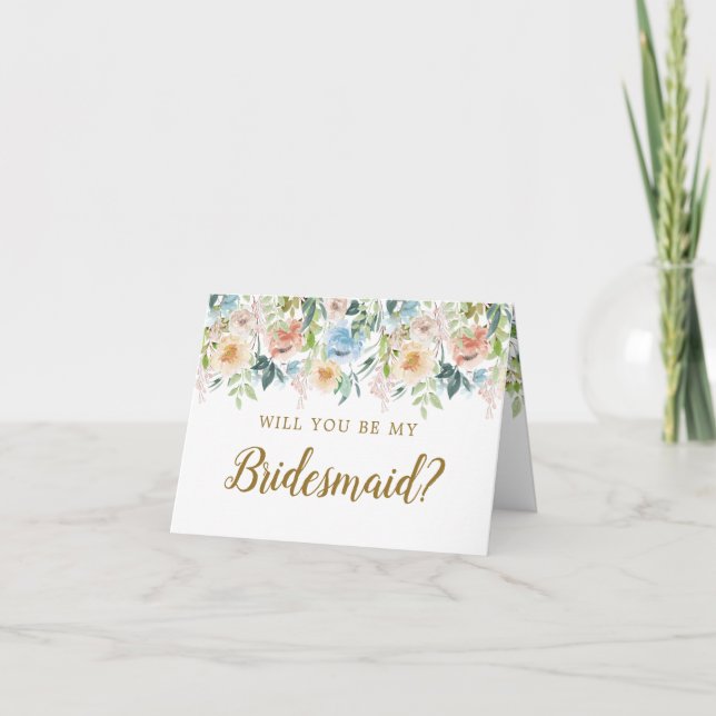 Invitación Pastel Garden Floral Serás Mi Noviera (Anverso)