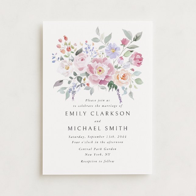 Invitación Pastel Garden Floral Wedding Invitation (Subido por el creador)