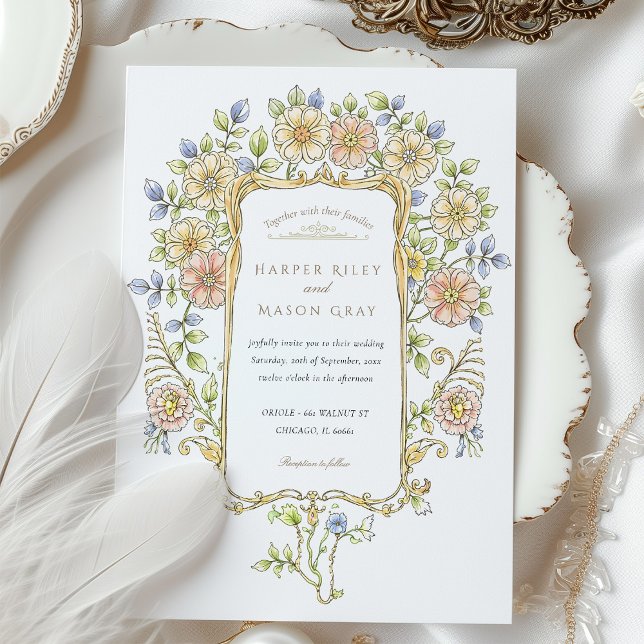 Invitación Pastel Garden Frame Rococo Boda (Subido por el creador)