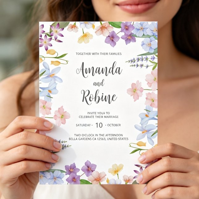Invitación Pastel Garden Wedding Invitation (Subido por el creador)
